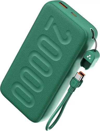 Image of Ambrane 20000 mAh 22.5 W Power Bank  (Green, Lithium Polymer, for Mobile, Smartwatch, Earbuds)