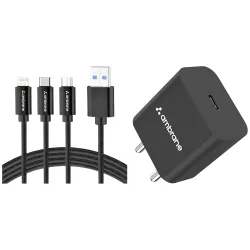 Ambrane 20W Fast Charger + 3-in-1 Cable