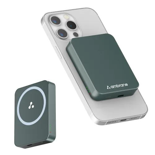 Image of Ambrane 5000mAh Mini MagSafe Wireless Power Bank