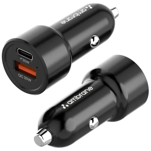 Image of Ambrane 60W Fast Car Charger with Dual Output