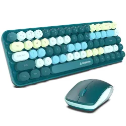 Ambrane Combo of Wireless Keyboard with Mouse Retro Typewriter Inspired, 2.4GHz for Desktop