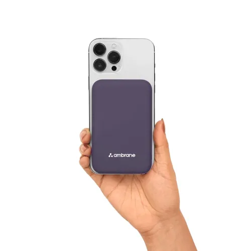 Image of Ambrane MagSafe Wireless 10000mAh Fast Charging Power Bank, Strong Magnet, 22.5W Output