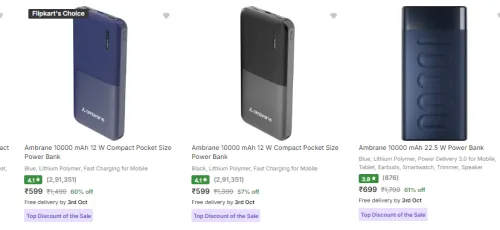 Image of Ambrane Powerbanks starting At ₹.599