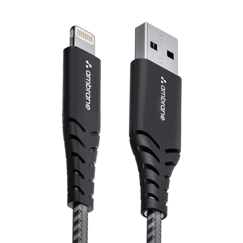 Image of Ambrane USB to Lightning 3A Fast Charging Braided Cable