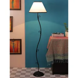 AMDHOME Conical Curvy Multicolor Cotton Shade Floor Lamp