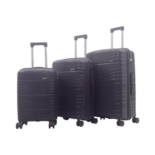 Image of AMERICAN TRAVELLER 6001 luggage set: 3 polypropylene trolley bags (75cm, 65cm, 55cm). 1