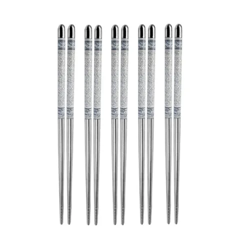 Image of Amigozz Stainless Steel Round Chopstick (5pairs)