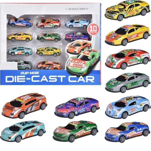 Image of Amitasha 10 Unbreakable Racing Mini Diecast Car 