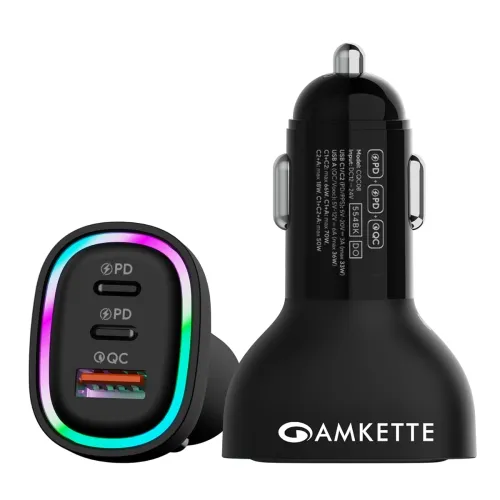 Image of Amkette PowerPro 60W Car Charger (Type-C + 2 USB)