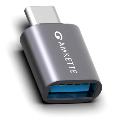 Image of Amkette USB 3.0 Type-C Male to USB-A Female OTG Adapter