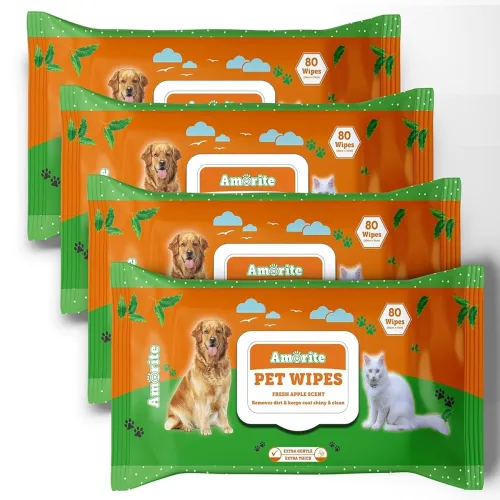 Image of AMORITE Anti-Bacterial 320 Count Pet Wipes