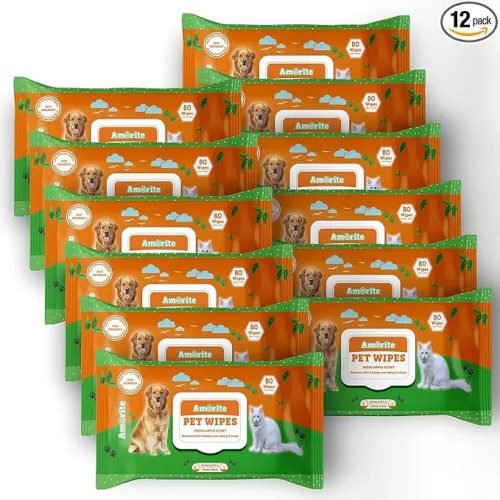 Image of AMORITE Anti-Bacterial 960 Count Pet Wipes 