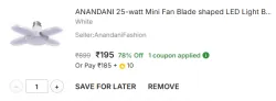 ANANDANI 25W Blade LED Ceiling Light