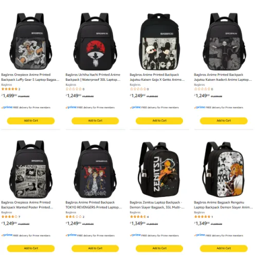 Image of Anime Backpack Offer: Buy 2 for the Price of 1