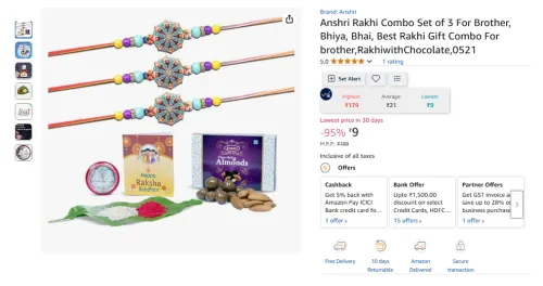 Image of Anshri Rakhi Combo Set of 3