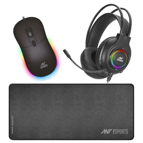 Image of Ant Esports 3 in1 Gamers Combo with H580 50mm Stereo Driver Gaming Headset + Microphone.
