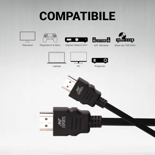 Image of Ant Esports AEH0105 HDMI Cable 4K High-Speed HDMI Cord 18Gbps with Ethernet Support 4K 60Hz Compatible