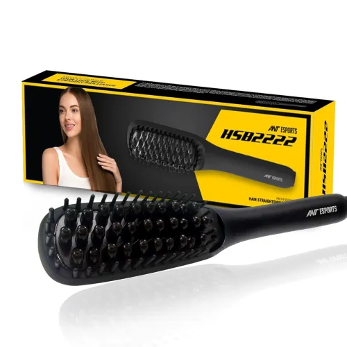 Image of Ant Esports HSB2222 Hair Straightener Brush, Fast Heating Straightening Comb with Anti Scald