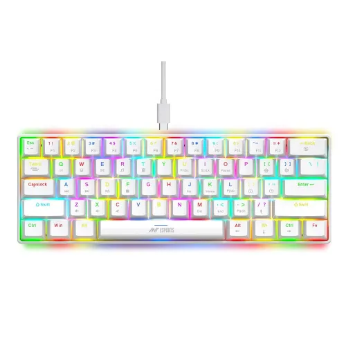 Image of Ant Esports MK1300 V2 White Mechanical Gaming Keyboard (Brown Switch)