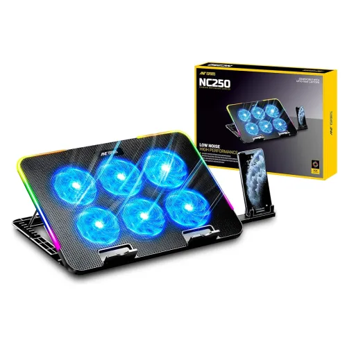 Image of Ant Esports NC250 RGB Laptop Cooling Pad, Laptop Cooler with Mobile Holder 6 Quite Fans