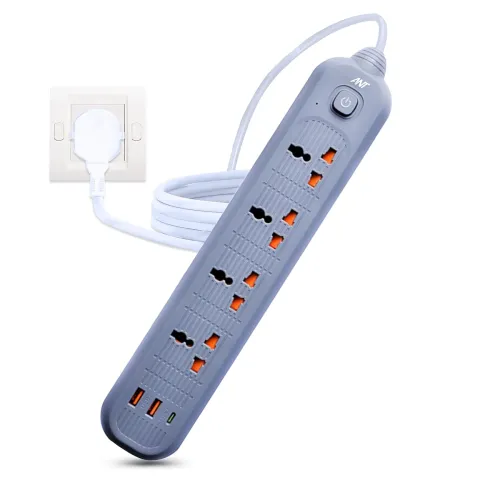 Image of Ant PS421 Power Strip,10ft Universal Extension Cord 4 AC Outlets 2USB 1 Type C PD Ports, Flat Plug