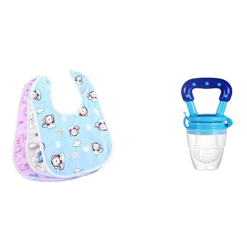 Image of ANTIL'S 3pcs Waterproof Baby Bib / Apron & 1Pcs FruitFeeder Combo Pack