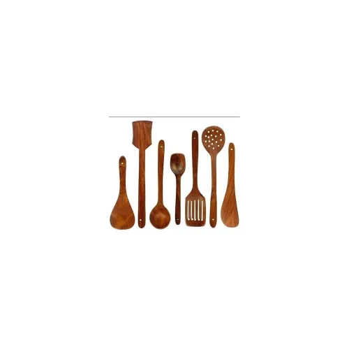 Image of Any Creation Wooden 7-Piece Heat-Resistant Spoon Set