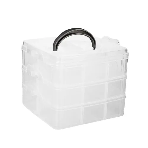 Image of ApLiQ 3-Layer 18-Grid Plastic Organizer Box