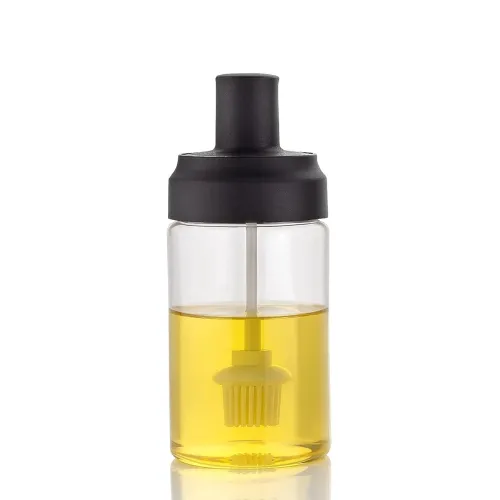 Image of ApLiQ 350ml Oil Bottle with Silicone Brush (Heat-Resistant, Food Safe)