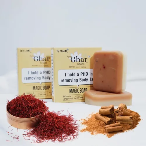 Image of Apne Ghar Ka Soaps Sandalwood & Saffron Magic Soaps 100 Gms