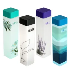 AQUAWARE Frosty Plastic Square Bottle Gift Set (4 Pieces,1L)