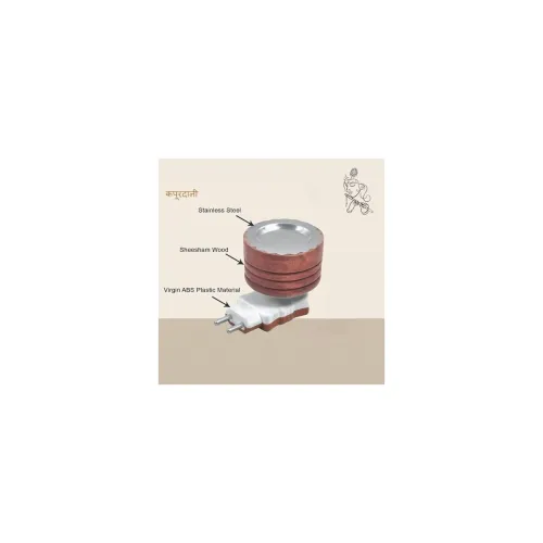 Image of ARABEX™ Sheesham Wooden Kapoor Dani Traditional Premium Electric Camphor Diffuser for Puja