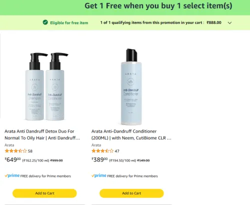 Image of Arata Hair Care Products Buy 1 Free when you buy 1 select item