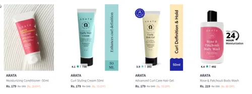 Image of ARATA Persanal Beauty Product Starting At @₹179