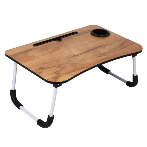 Image of Ardith Foldable Wooden Laptop Desk (Brown)