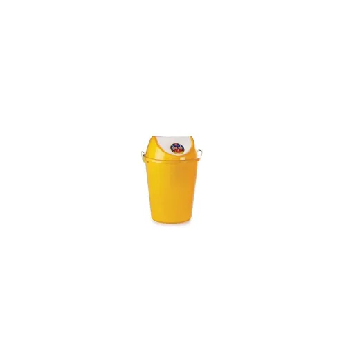 Image of ARISTO Plastic Swing-Lid Garbage Waste Dustbin, 60 Litres, Yellow