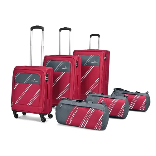 Image of Aristocrat Polyester Luggage 3 Trolley Bags 3 Duffle Bags