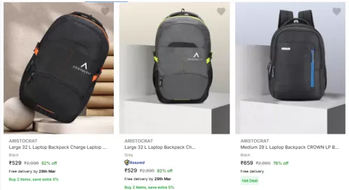 Image of Aristocrat Brand Backpack @ Up to 80% Discount