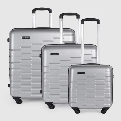 Image of Aristocrat Fencer Pack of 3 Textured Trolley Suitcases - Cabin, Medium & Large
