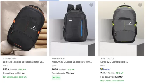 Image of ARISTOCRAT Large 32 L Laptop Backpack Starting At @₹529