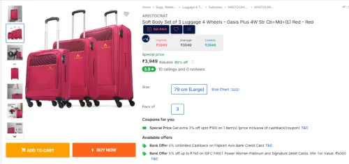 Image of ARISTOCRAT Luggage, set of 3.
