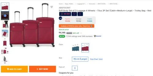Image of ARISTOCRAT Luggage, set of 3.