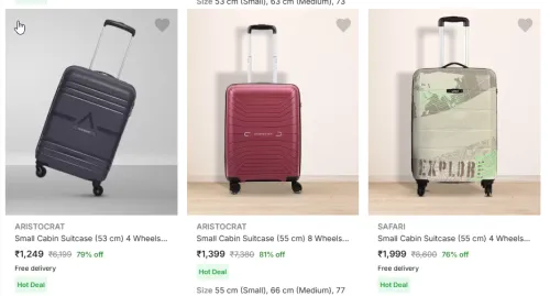 Image of ARISTOCRAT Small Cabin Suitcase Hardbody Trolley Bag up to @ ₹81% Discount