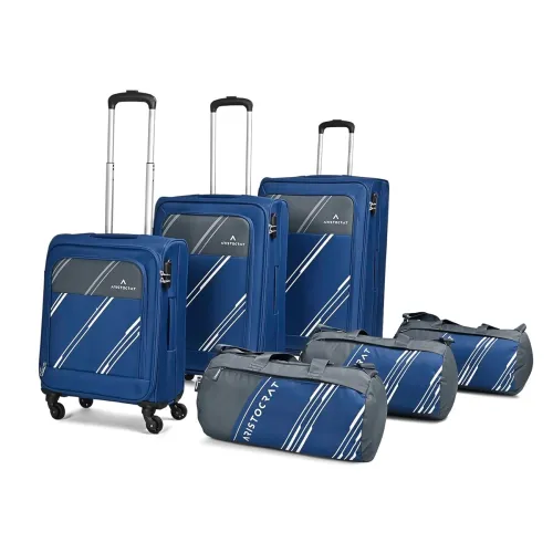 Image of Aristocrat Trigon Hexa 6-Piece Luggage Set (Navy Blue)