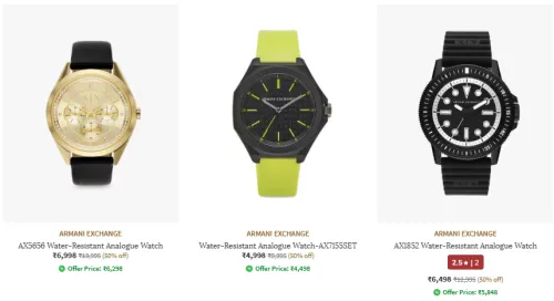 Image of ARMANI EXCHANGE Brand Watches @ Flat 50% Discount
