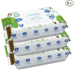 AroKleen Pure Water Soft Cleansing Baby Wipes | 216 Wipes-Pack of 3