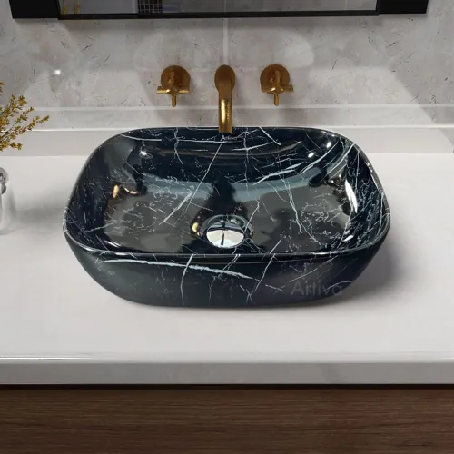 Image of Artiva Marble Design Table Top Sink For Bathroom