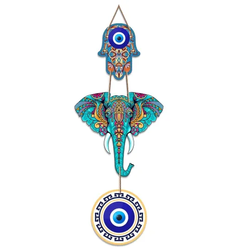 Image of Artvibes Designer Elephant Wooden Wall Hanging for Home Decor