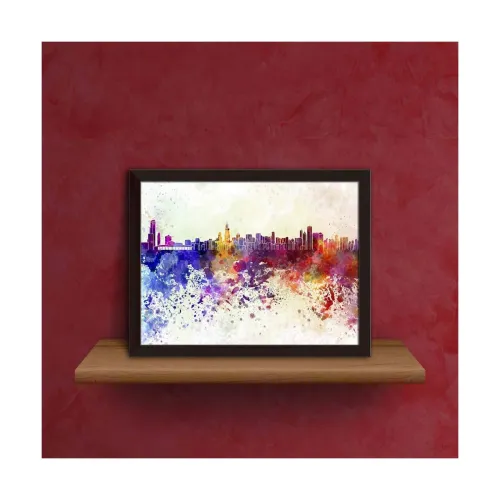 Image of ArtzFolio Chicago Watercolor Tabletop Painting 