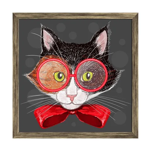 Image of ArtzFolio Portrait Of A Calico Cat Frame
